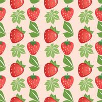 Flamboyant Strawberry Seamless Pattern Design vector