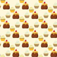 I Love Cupcakes Seamless Pattern Design vector