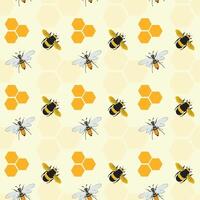 Bee Party Seamless Pattern Design vector