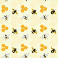 Bee Party Seamless Pattern Design vector