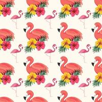 Flamingo Life Seamless Pattern Design 02 vector