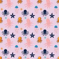 Carnival Of The Octopus Seamless Pattern Design vector