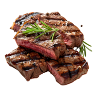 Grilled Pork Meat Slices on Transparent Background png