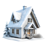 House Covered With Snow on Transparent Background png