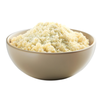 Boiled cornmeal couscous Bowl on Transparent Background png