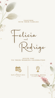 Digital Wedding Invitation Template with Watercolor Flower psd