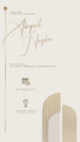 Digital Minimalist Wedding Invitation Template with Geometric Shape psd