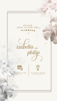 Digital Vintage Wedding Invitation Template psd