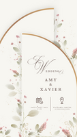 Digital Wedding Invitation Template with Geometric Shape psd