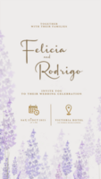 digital Boda invitación modelo con lavanda psd