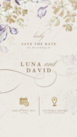 Digital Wedding Invitation Template with Geometric Shape psd