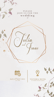 Digital Wedding Invitation Template with Greenery psd