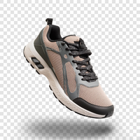 white bottom and peach color sports shoe design transparent background with shadows psd