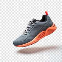 Orange Unterseite Licht grau Sport Schuh Design transparent Hintergrund mit Schatten psd