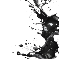 schwarz Farbe Farbe Spritzen auf transparent Hintergrund png