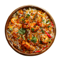 Indian Traditional Biryani Plate on Transparent Background png