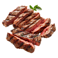 Grilled Pork Meat Slices on Transparent Background png