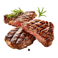 Grilled Pork Meat Slices on Transparent Background png