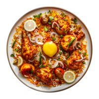 Indian Traditional Biryani Plate on Transparent Background png