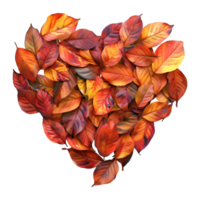 Beautiful Heart Made with Leaves on Transparent Background png