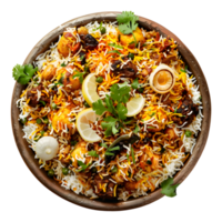 Indisch traditioneel biryani bord Aan transparant achtergrond png