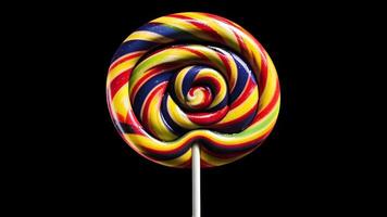 Generated Image colorful lollipop on the black background photo