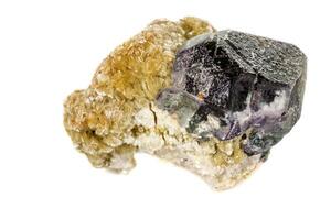 macro mineral fluorite stone on white background photo