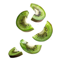 kiwi fruta fatias em transparente fundo png