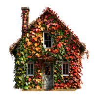 huis gedekt met bladeren Aan transparant achtergrond png