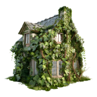 Casa coperto con le foglie su trasparente sfondo png