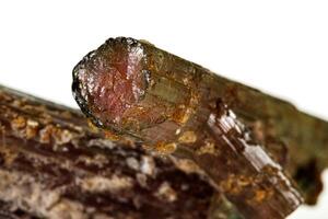 Macro tourmaline mineral stone on white background photo