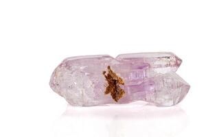 Amethyst Crystal Druse macro mineral on white background photo