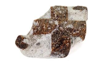 macro mineral stone Staurolite on a white background photo