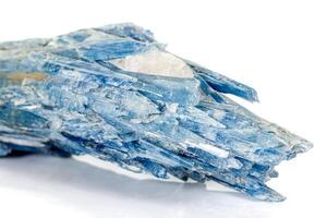 Macro stone kyanite mineral on white background photo