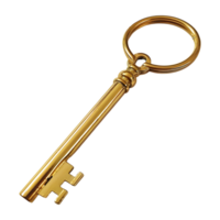 Golden Key of a House on Transparent Background png