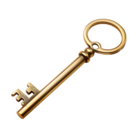 Golden Key of a House on Transparent Background png