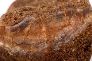 Macro mineral stone Agate Brown on white background photo