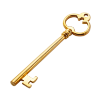 Golden Key of a House on Transparent Background png