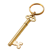 Golden Key of a House on Transparent Background png