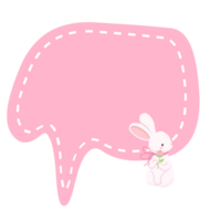 cute Speech Bubble with rabbit illustration png