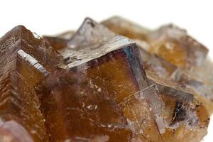 Macro stone mineral Fluorite on a white background photo