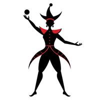 circus man black color silhouette, white background vector