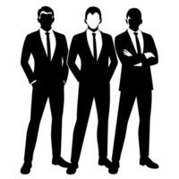 Business people standing with VIP pose silhouette vector