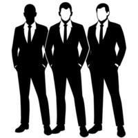 Business people standing with VIP pose silhouette vector