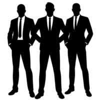 Business people standing with VIP pose silhouette vector