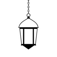 minimal and simple Islamic Lantern silhouette black color vector