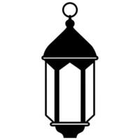 minimal and simple Islamic Lantern silhouette black color vector