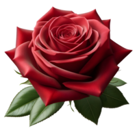 Single red rose on transparent background png