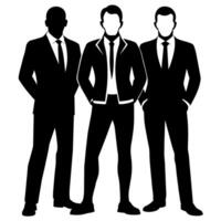 Business people standing with VIP pose silhouette vector