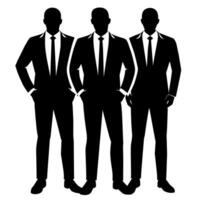 Business people standing with VIP pose silhouette vector